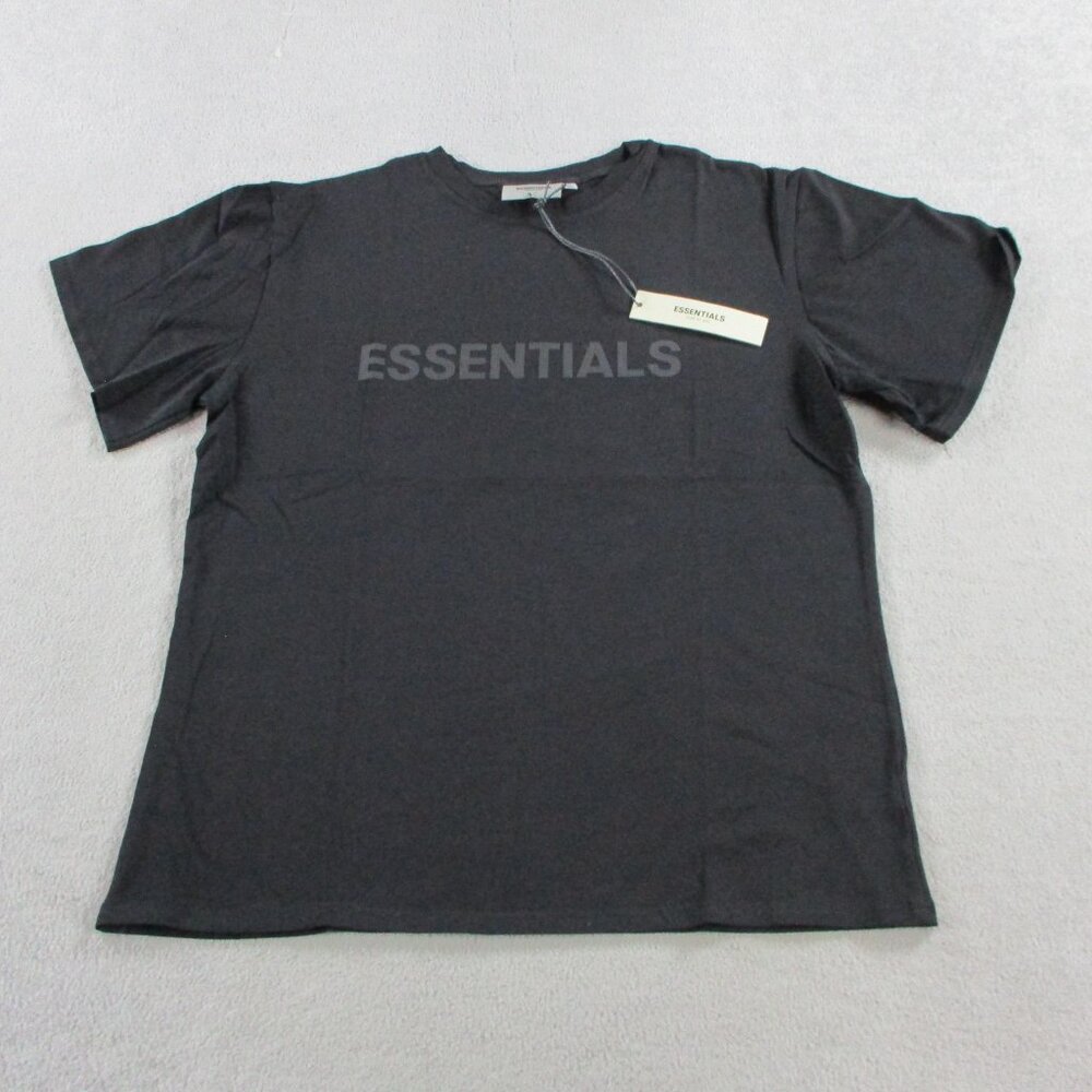Fear of God Essentials Shirt Adult XL Black Crewneck Cotton Logo Tee  NWT NEW
